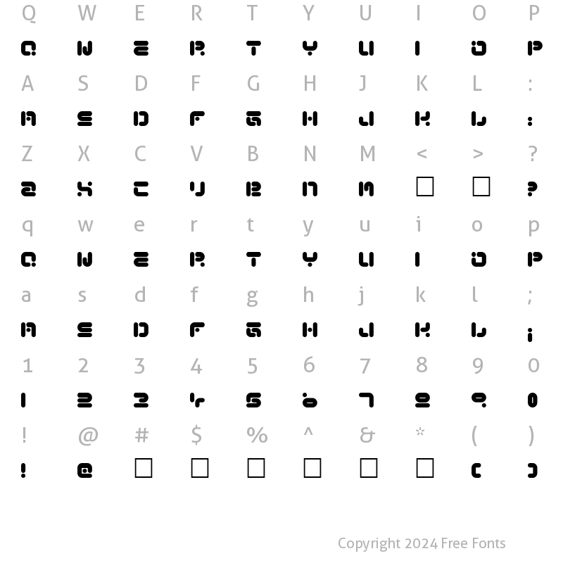 Character Map of Funky Knut Sober Regular