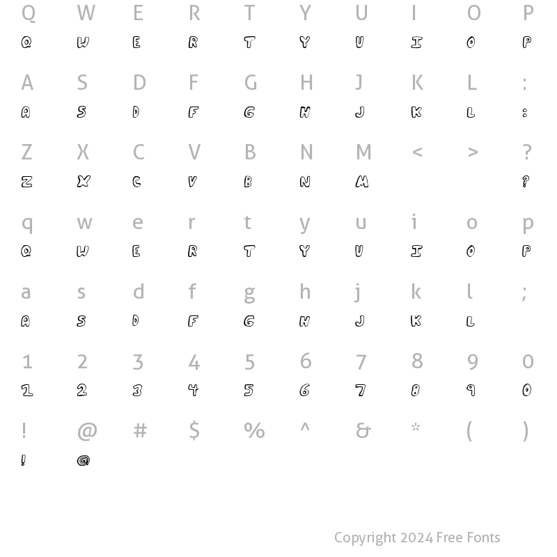 Character Map of Funky Muskrat Regular