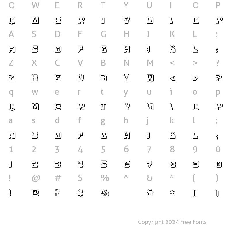 Character Map of Funky Rundkopf Two NF Regular