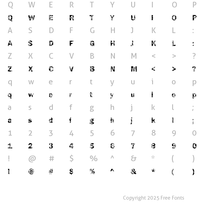 Character Map of Funky04 Becker Regular