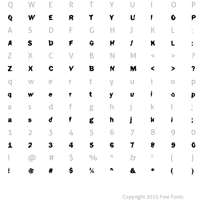 Character Map of Funky50 Becker Regular