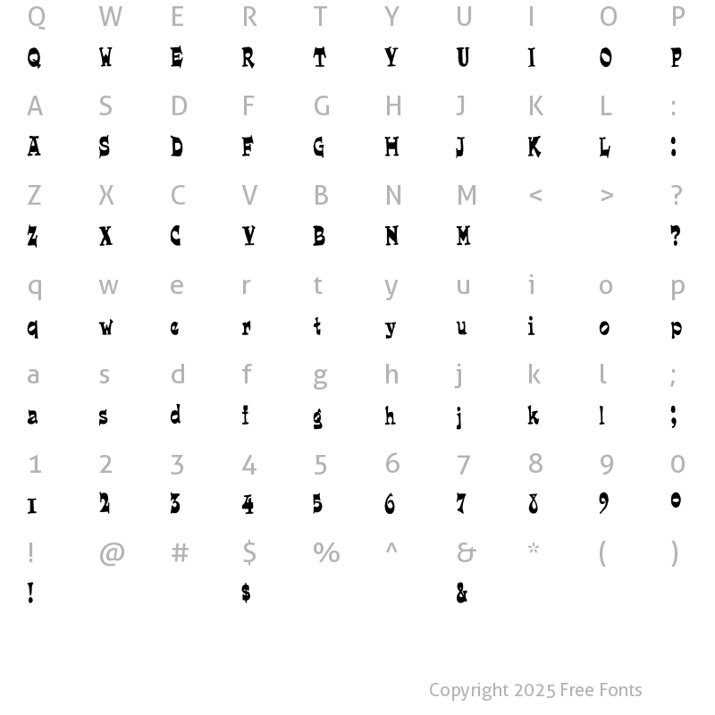 Character Map of FunkyWestern Regular