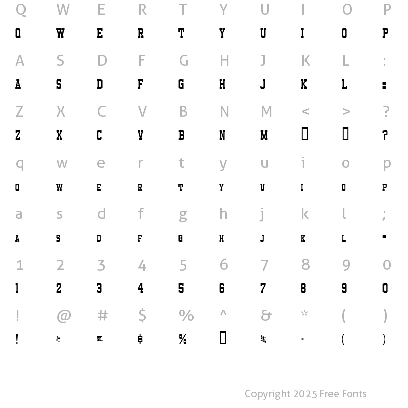 Character Map of Funland Park Small Caps JL Regular