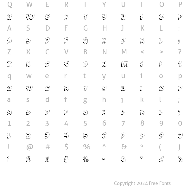 Character Map of Funny Pages Shadow Shadow