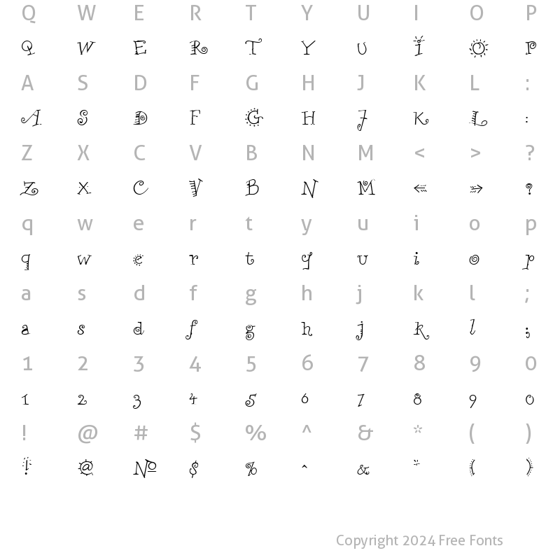 Character Map of Funstuff Regular