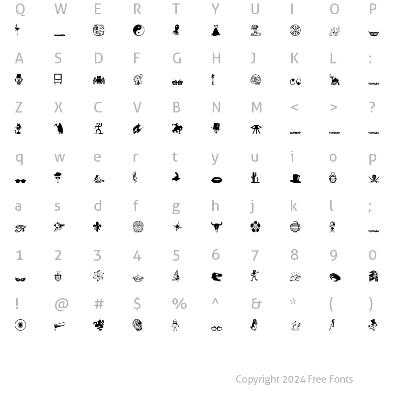 Character Map of Funway 1 Regular