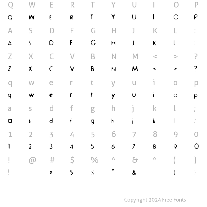 Character Map of Fur ExtraRounded-Light Regular