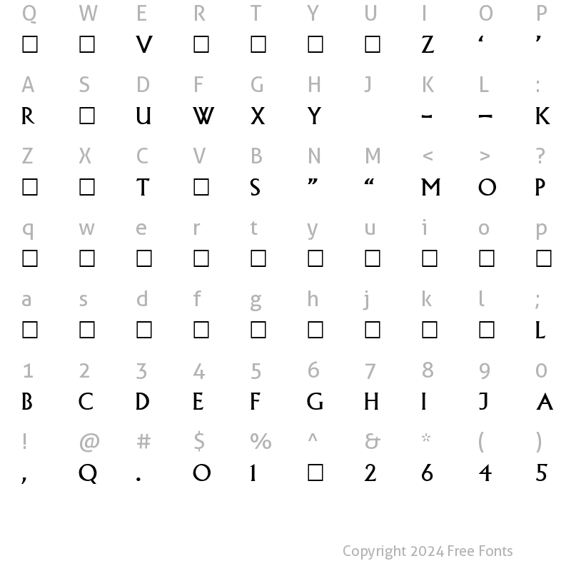 Character Map of FuriosoTitling Regular