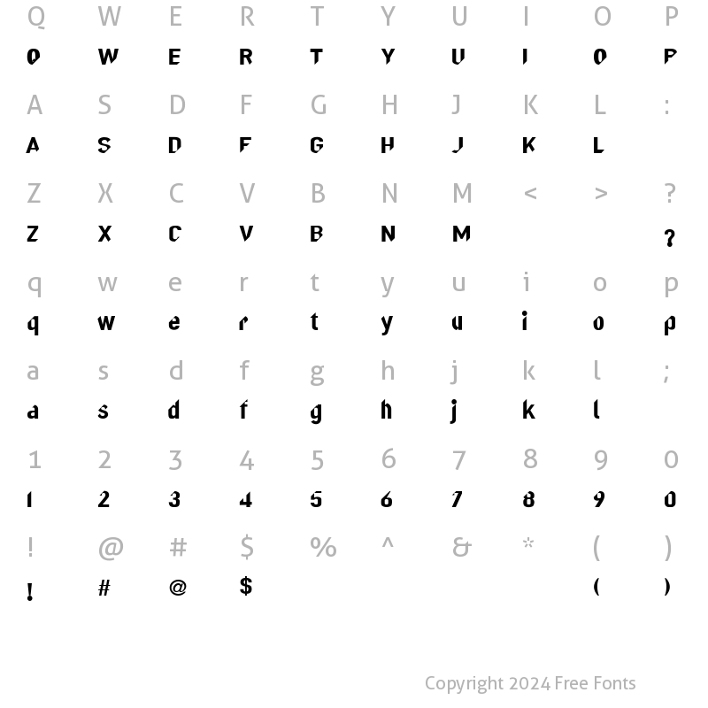 Character Map of FURIOUS Bold