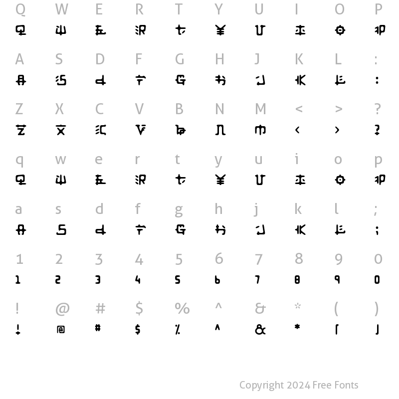 Character Map of Fusaka Roman