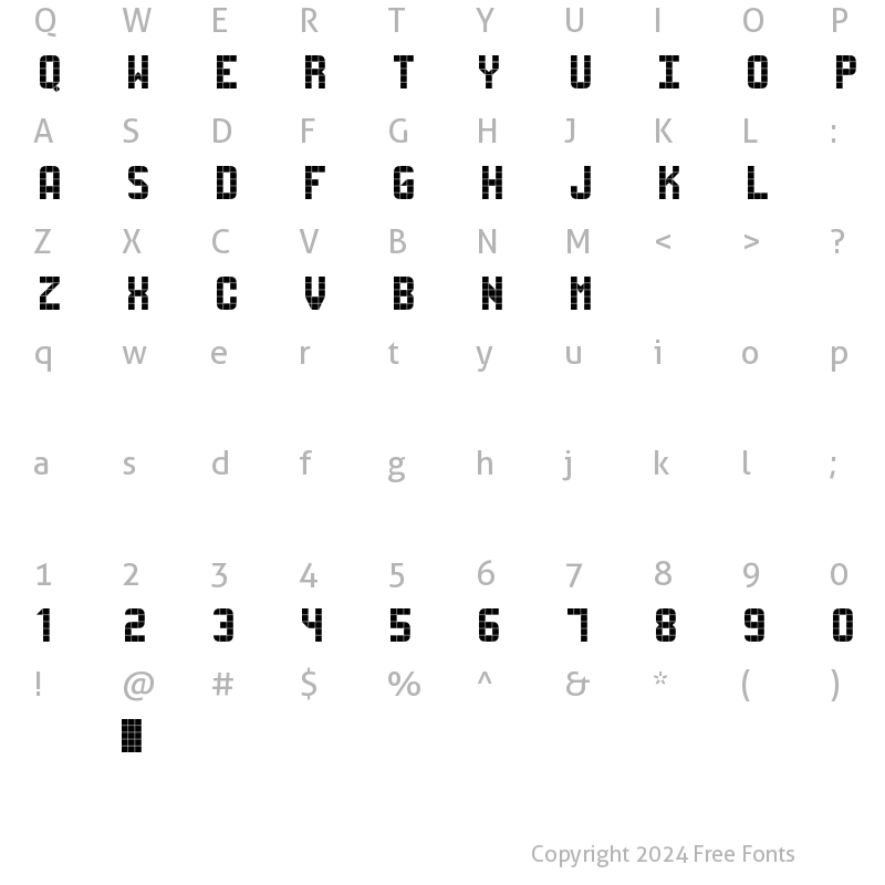 Character Map of FUSELAGE NORMAL Regular