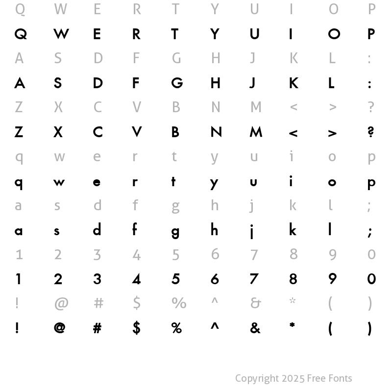 Character Map of Fusi Bold