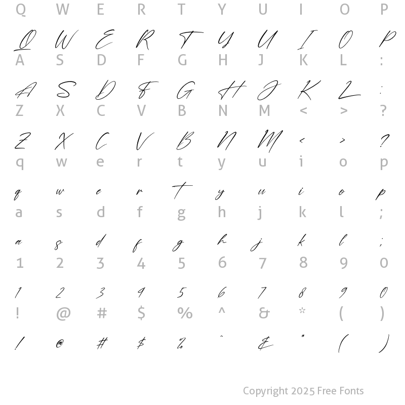 Character Map of Futerdam Knight Italic