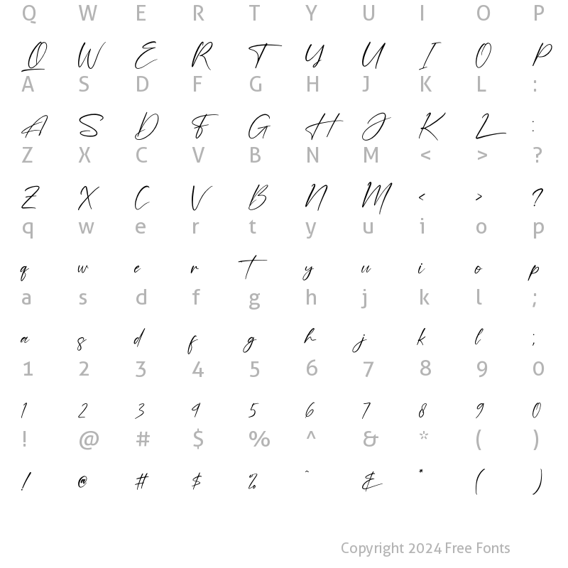 Character Map of Futerdam Knight Regular