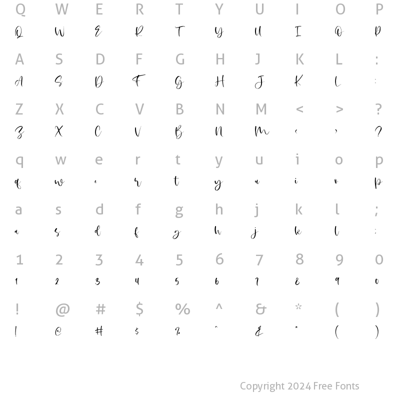 Character Map of Futglow Regular