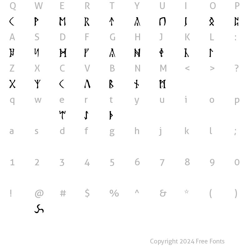 Character Map of Futhark Regular