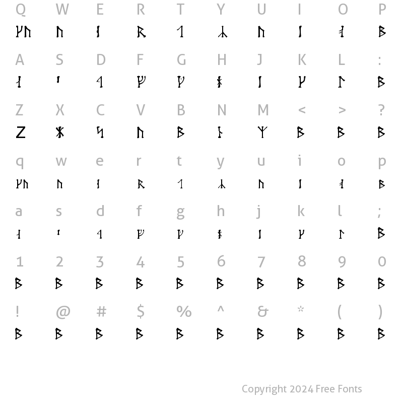 Character Map of Futharken Regular