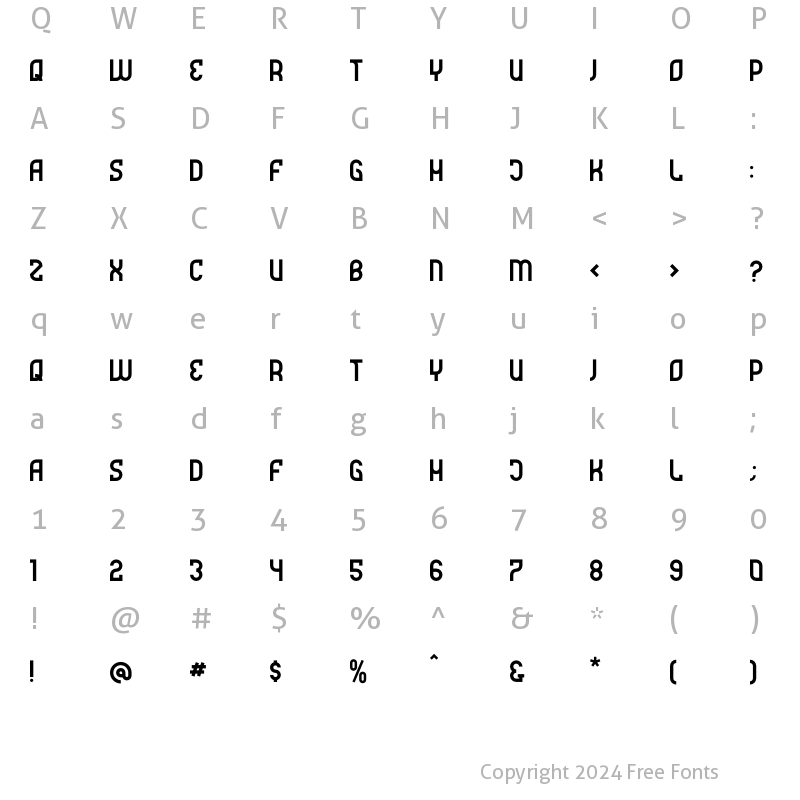 Character Map of Futrons Regular