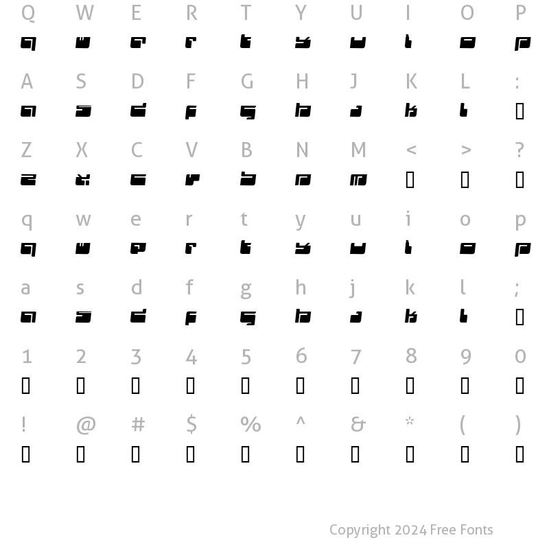 Character Map of FUTU Regular