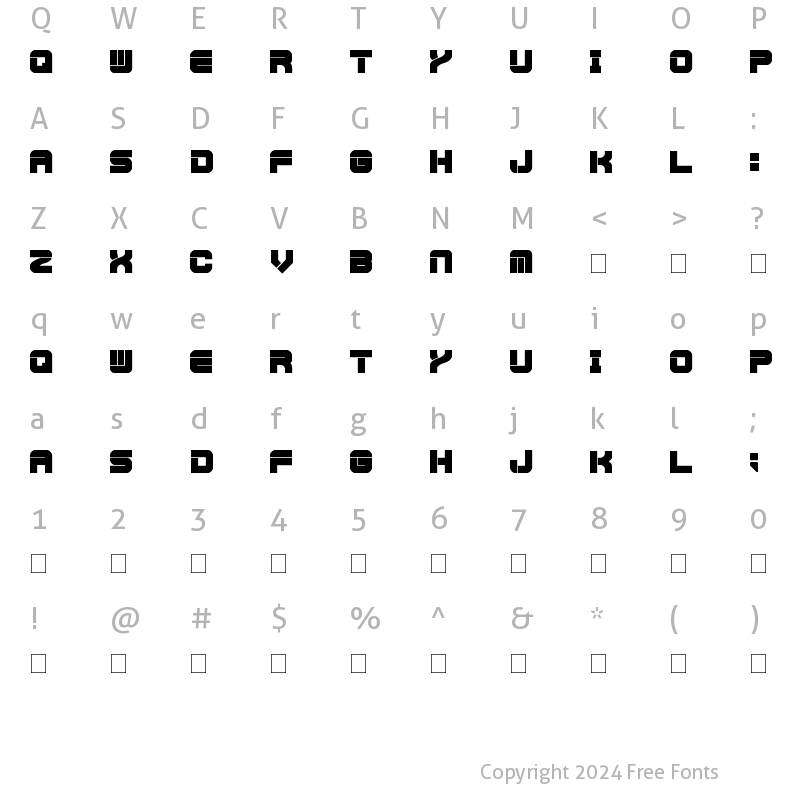 Character Map of Futura Original Regular