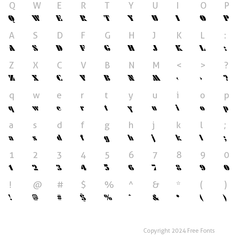 Character Map of Futura_ Poster-Light-Lefty Regular