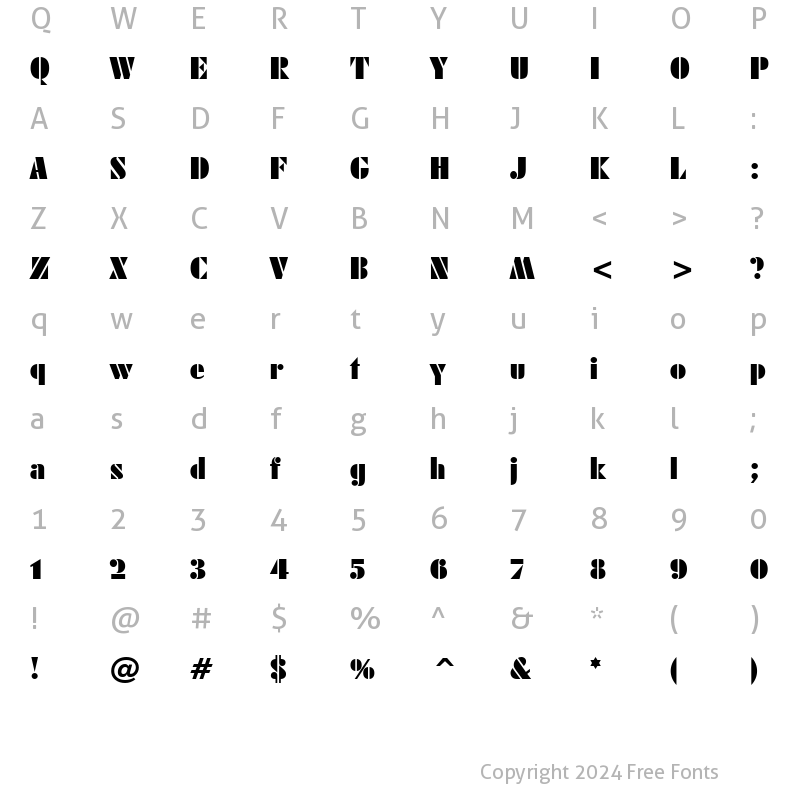 Character Map of FuturaBlack BT Regular