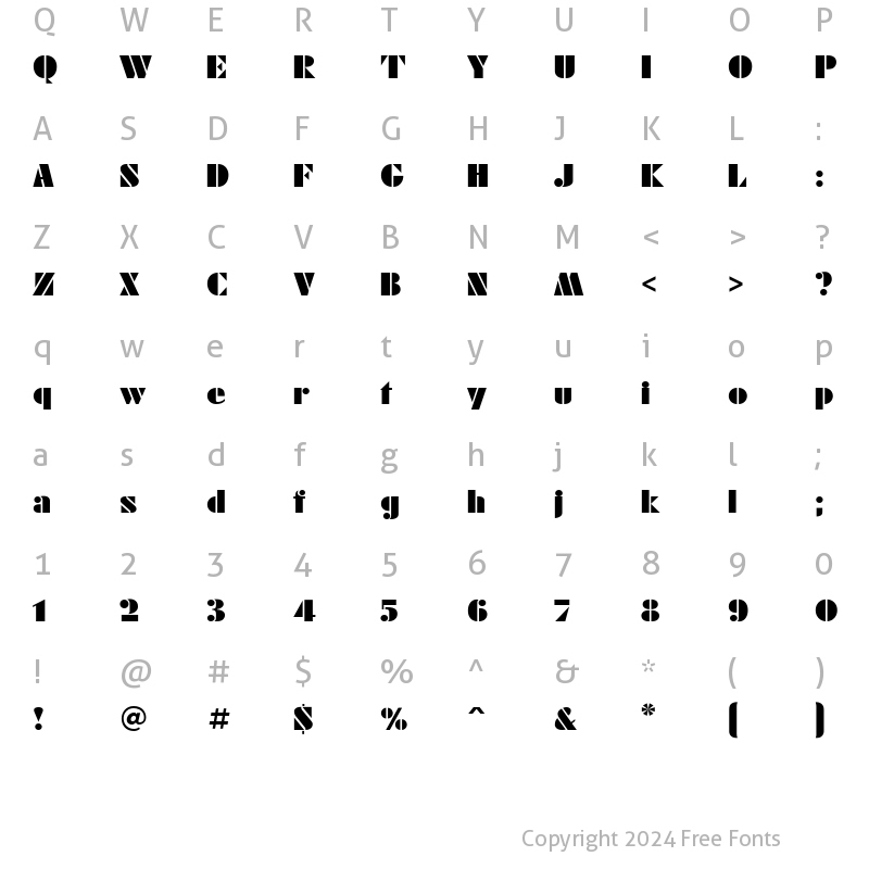 Character Map of FuturaEugenia Cyrillic