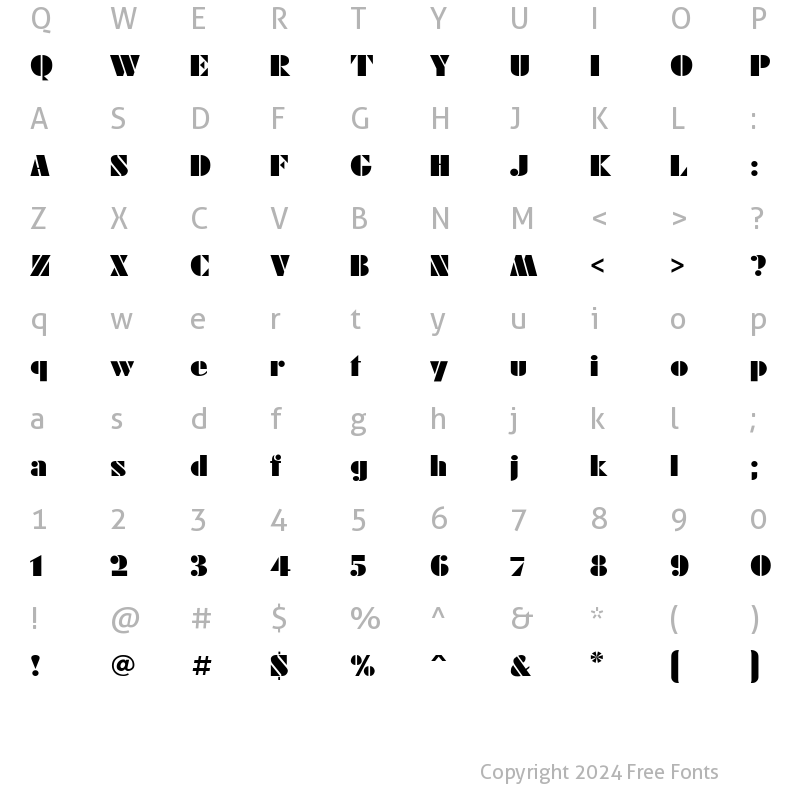 Character Map of FuturaEugenia Regular