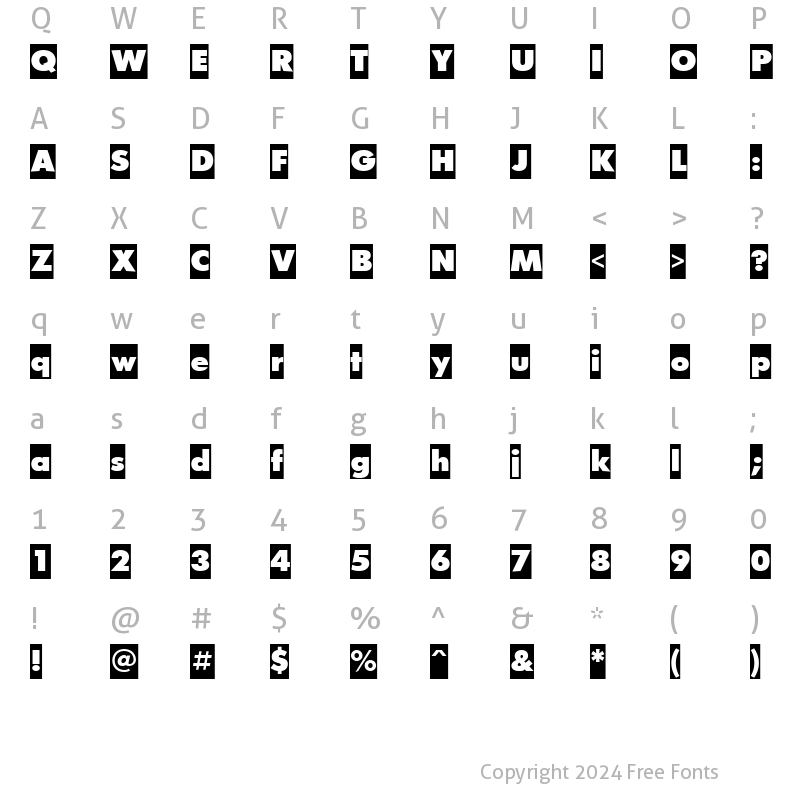 Character Map of FuturaFuturisXCameoC Regular