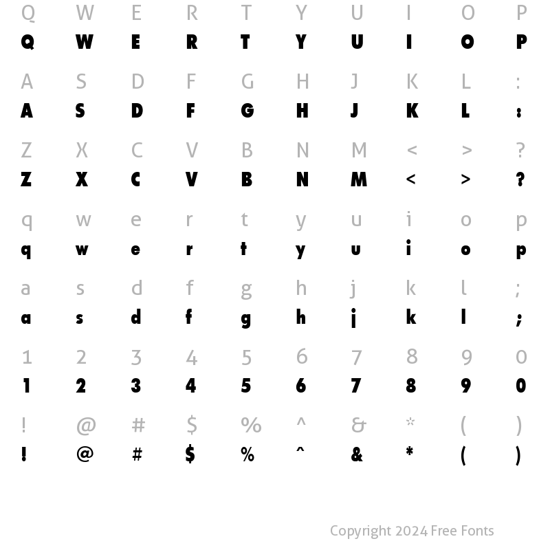 Character Map of FuturaFuturisXCondC Regular