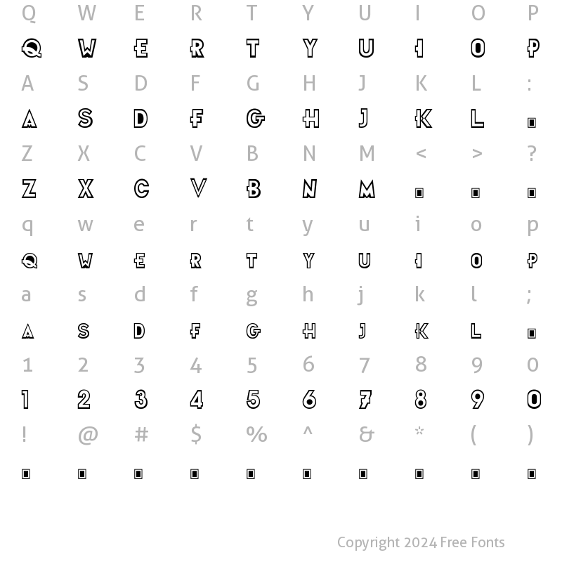 Character Map of Futurama Title Font Regular