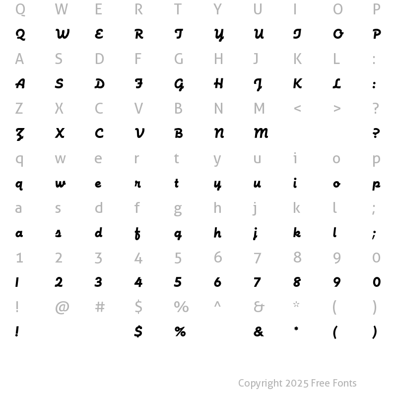 Character Map of FuturaScriptEF Regular