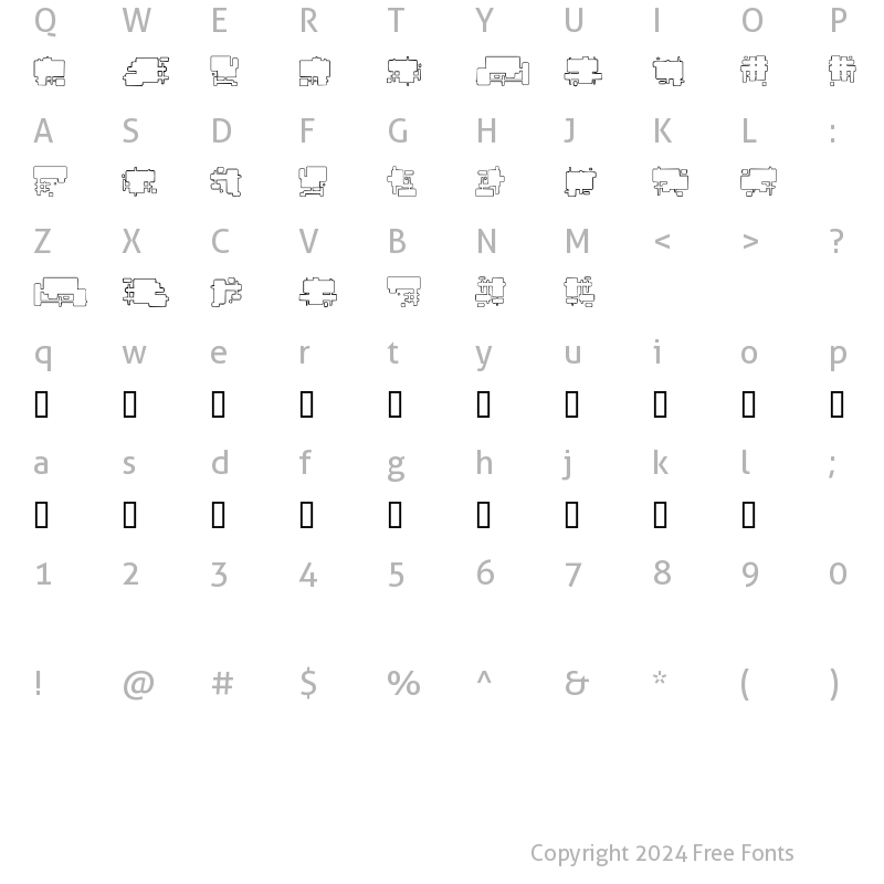 Character Map of Future Boxes Regular