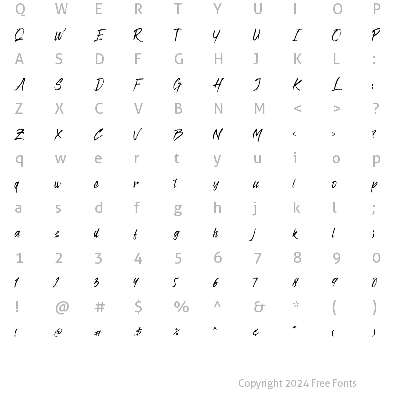 Character Map of Future Enforcer Regular