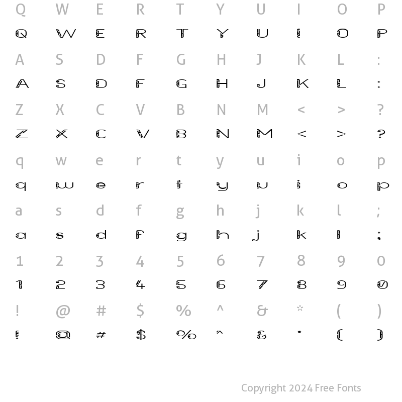 Character Map of Future Sallow Wide Regular