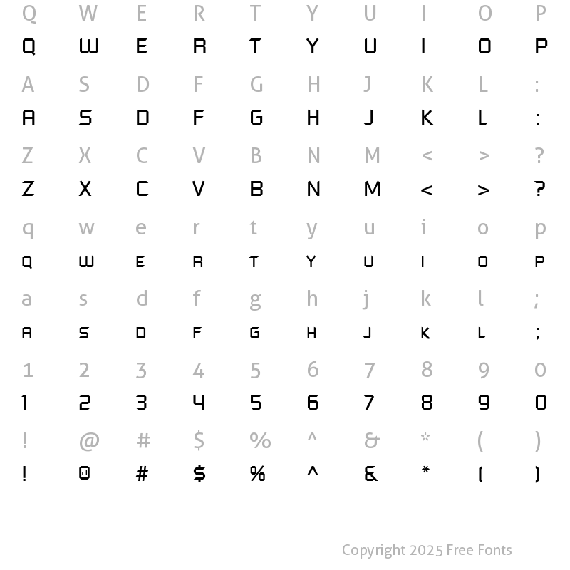 Character Map of Futured Modern