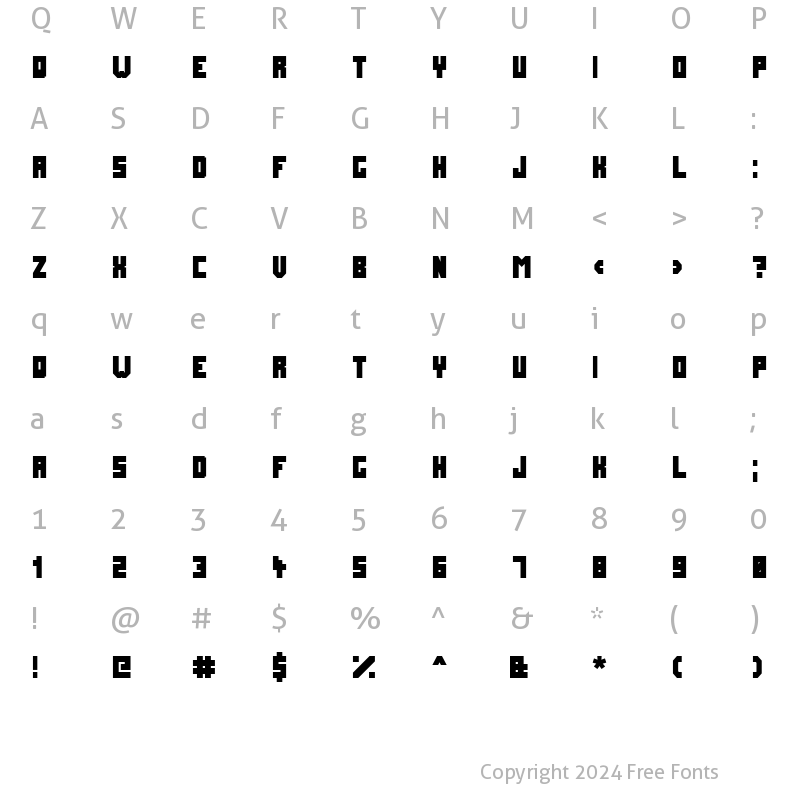 Character Map of FutureMillennium Black