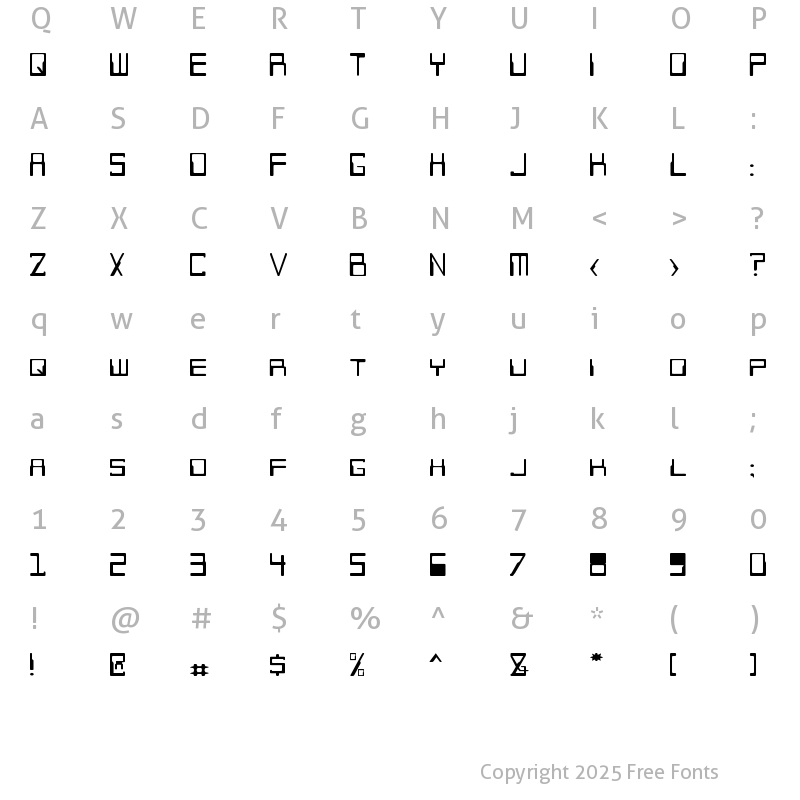 Character Map of FutureWorld Normal