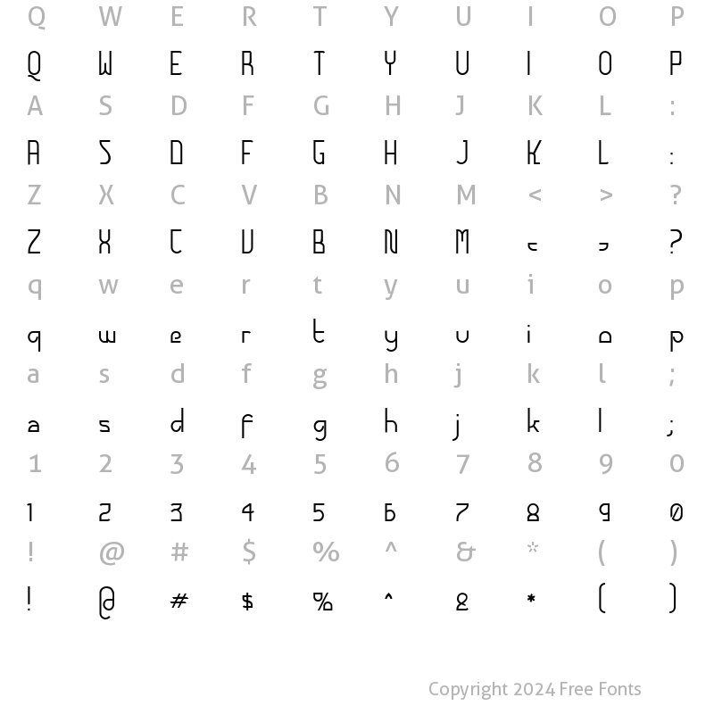 Character Map of Futurex - AlternateTC Regular