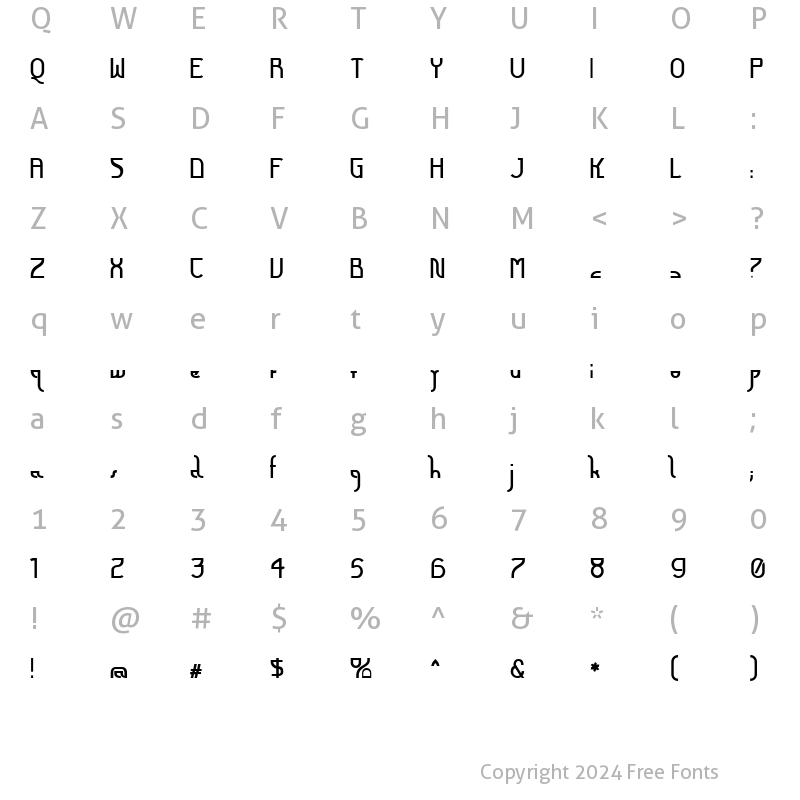 Character Map of Futurex Arthur Bold