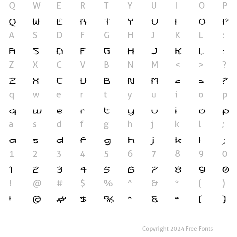 Character Map of Futurex Aurelius Regular