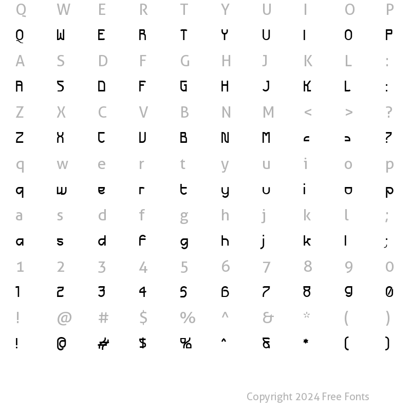 Character Map of Futurex Bold