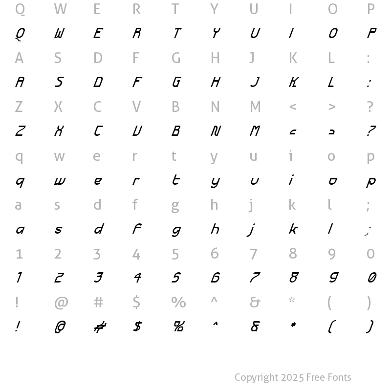 Character Map of Futurex BoldOblique
