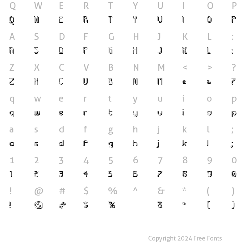 Character Map of Futurex Deco Regular