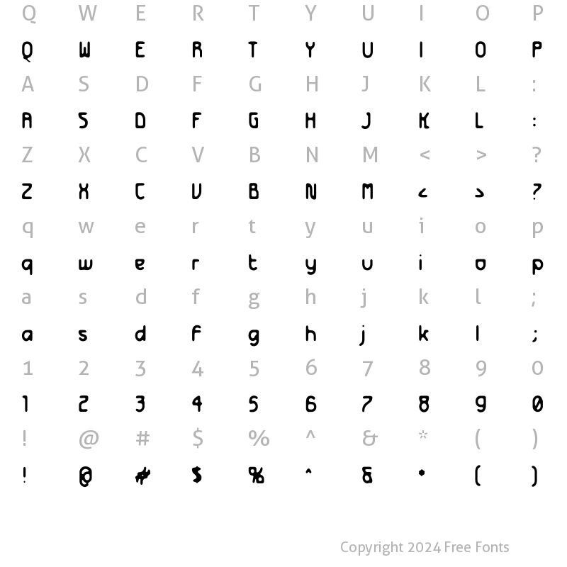 Character Map of Futurex Distro Regular