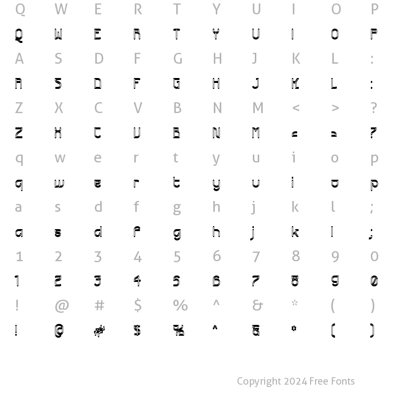 Character Map of Futurex Dropshaft Regular