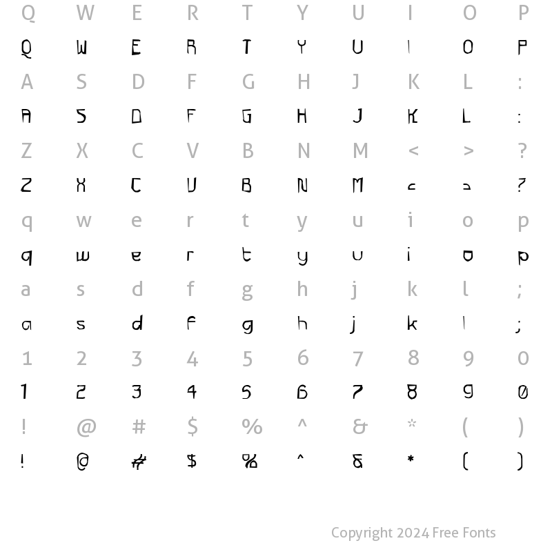 Character Map of Futurex Grunge Regular