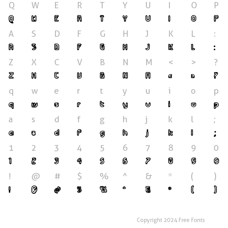 Character Map of Futurex Metal-gear Bold Futurex Metal-gear Bold