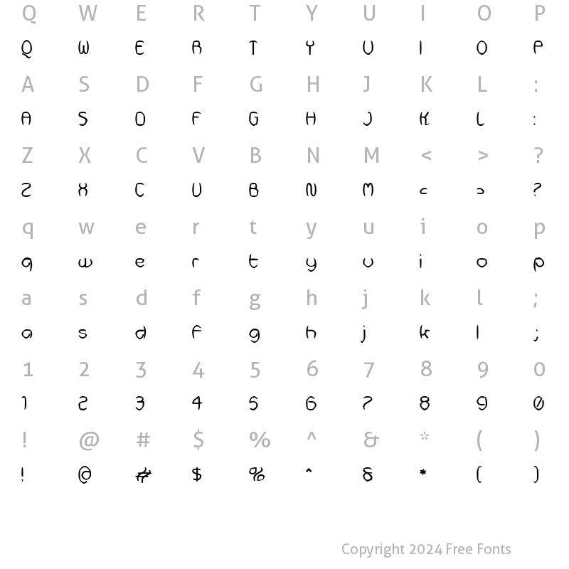 Character Map of Futurex Punched Regular