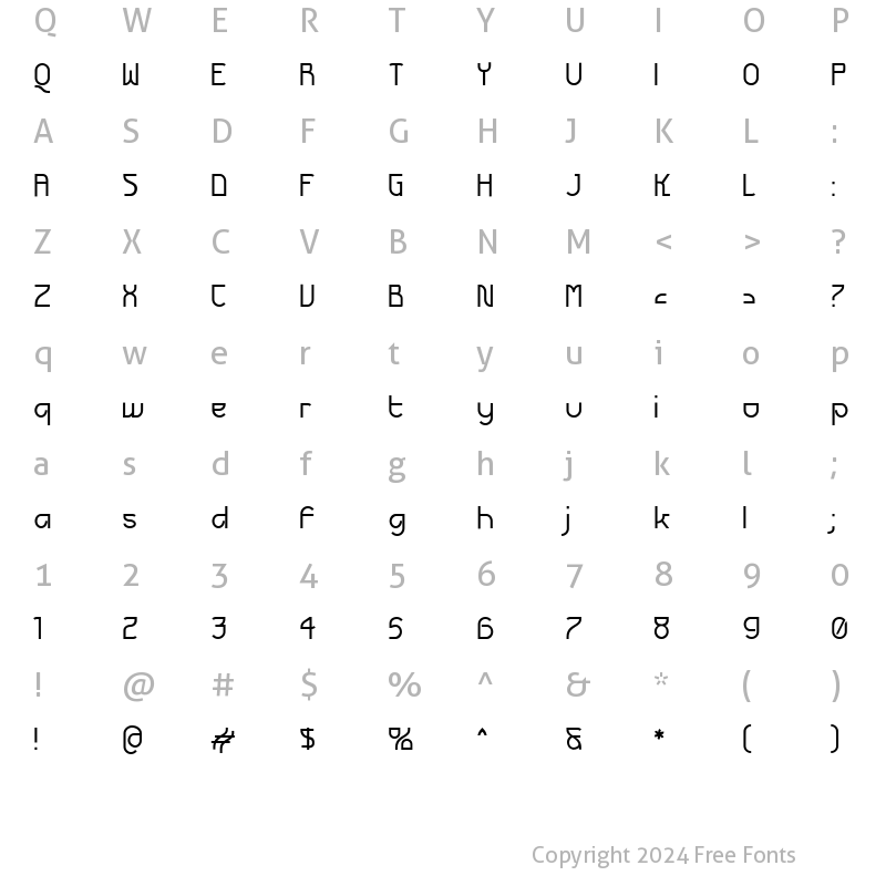 Character Map of Futurex Regular